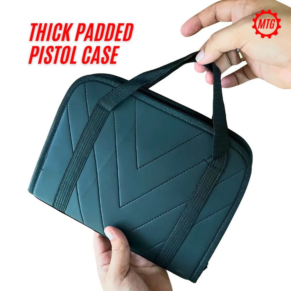 Thick Padded Leather Pistol Bag + FREE Cleaning Kit - Image 2