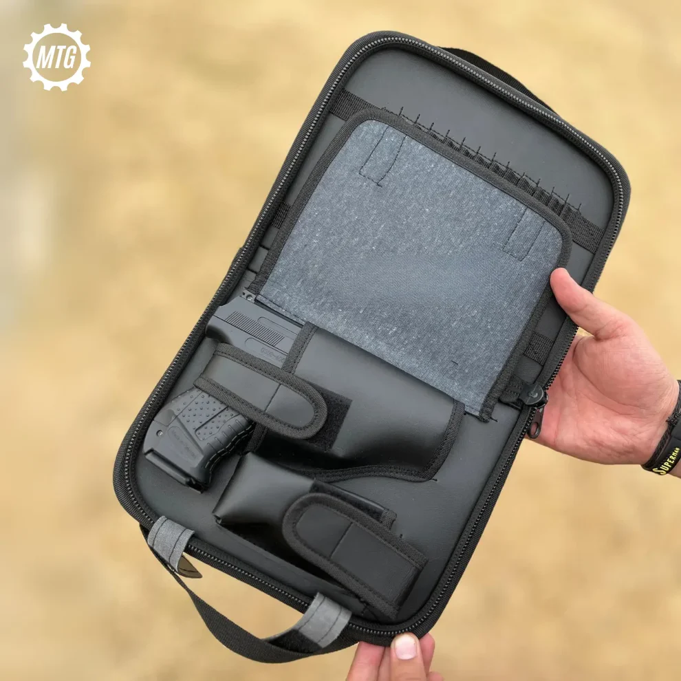 Thick Padded Leather Pistol Bag + FREE Cleaning Kit