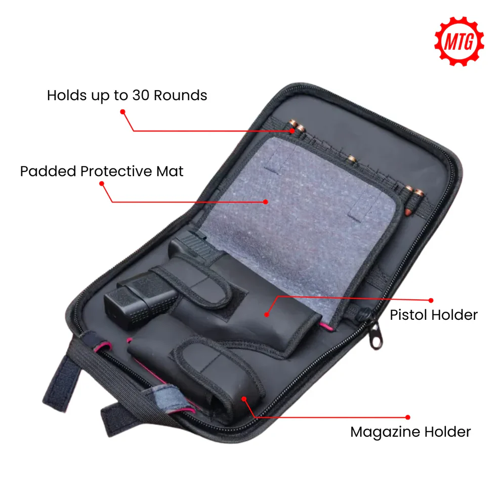 Thick Padded Leather Pistol Bag + FREE Cleaning Kit - Image 3