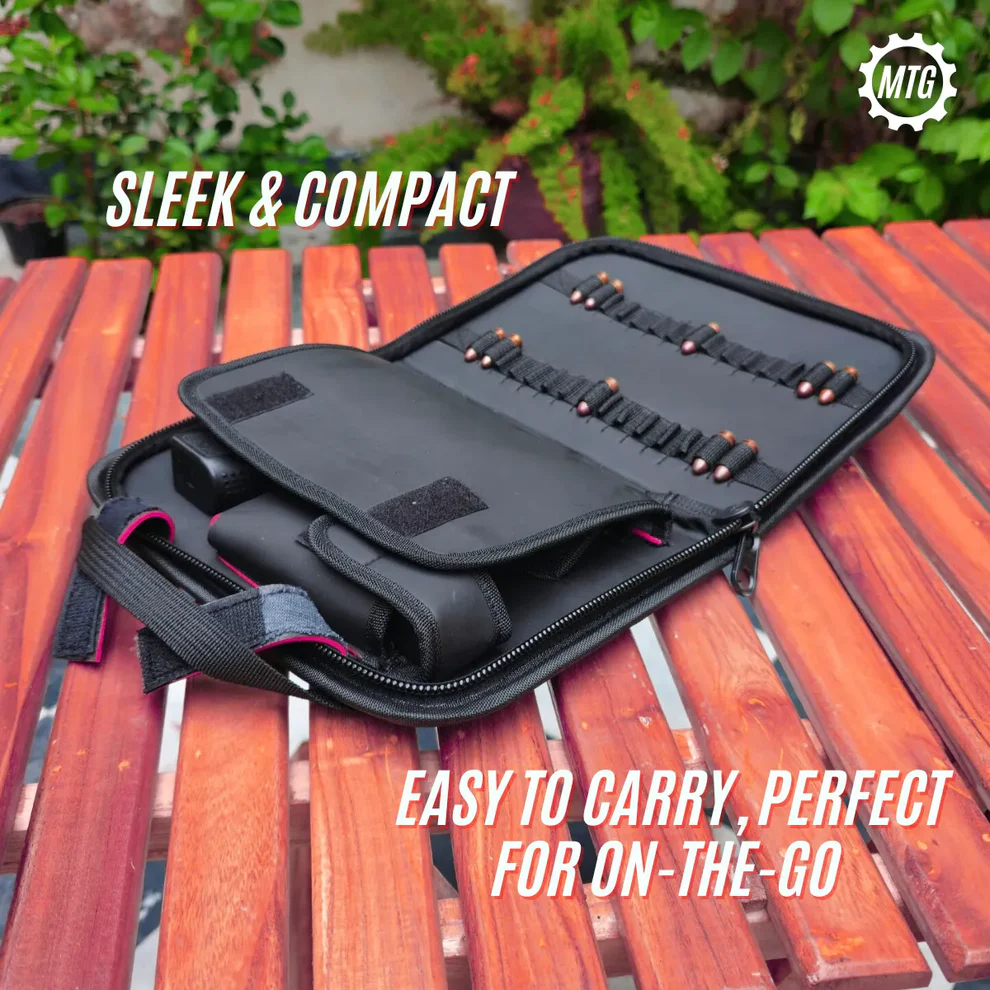 Thick Padded Leather Pistol Bag + FREE Cleaning Kit - Image 5