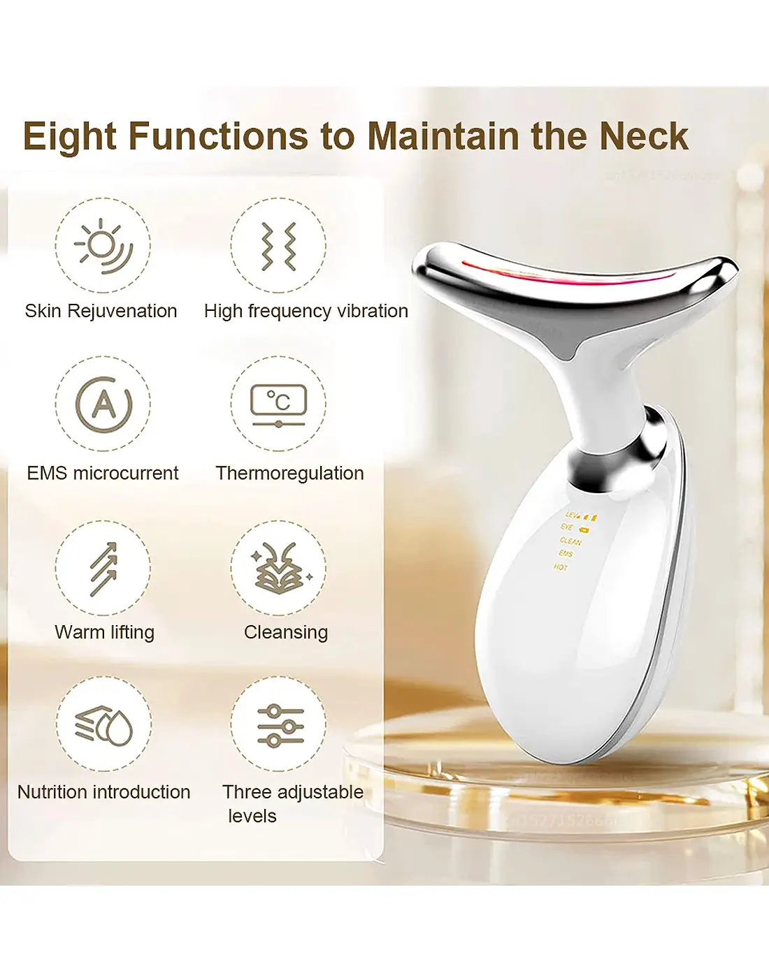 Rechargeable LED Facial Massager for Face & Neck - Vibrating Massager - Image 2